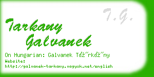 tarkany galvanek business card
